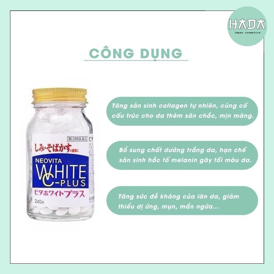 Viên Uống Trắng Da Neovita White C-Plus Nhật Bản 240 Viên
