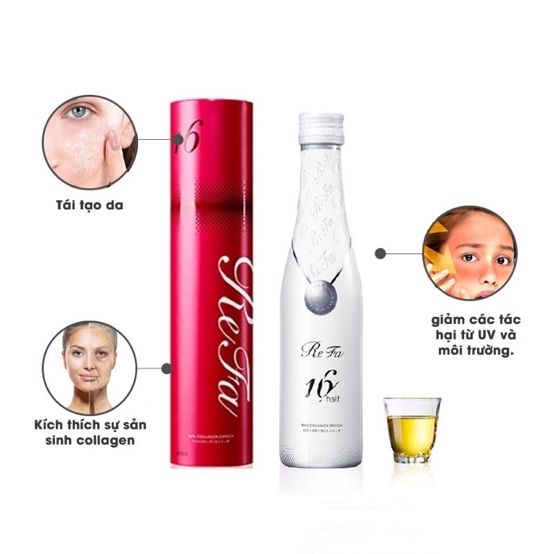 Nước Uống Đẹp Da Collagen Refa Enriched 16 Nhật 480ml