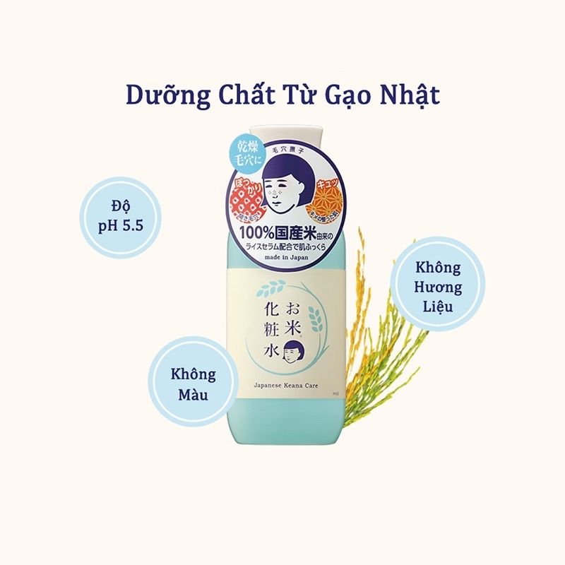 Bộ Dưỡng Trắng, Cấp Ẩm, Ngừa Mụn Keana Nhật Bản Chiết Xuất Cám Gạo, Se Khít Lỗ Chân Lông, Làm Mờ Vết Thâm