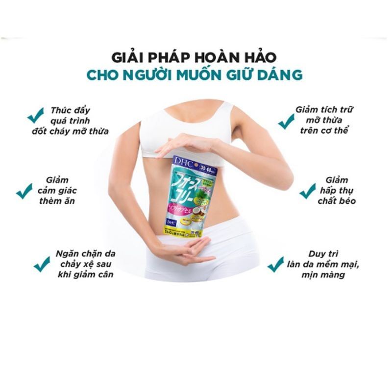 Thực Phẩm Bảo Vệ Sức Khỏe Viên Uống Giảm Cân Dầu Dừa DHC Forskohlii Soft Capsule