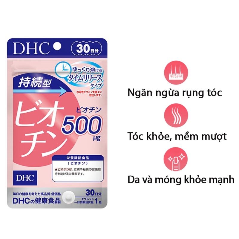 Viên Uống Đẹp Da, Tóc, Móng DHC Biotin Ngăn Rụng Tóc, Chắc Móng 30 Ngày 30 Viên