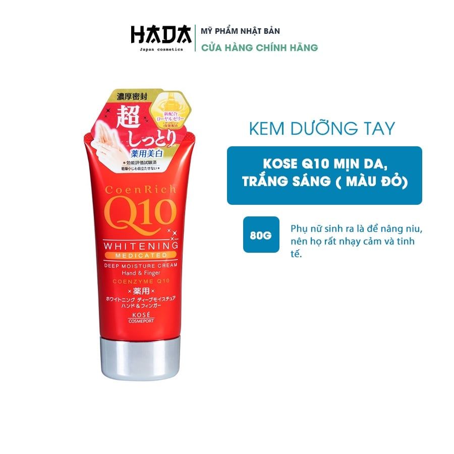Kem Dưỡng Da Tay Kose Coenrich Q10 Nhật Bản Whitening Hand Cream- 80g