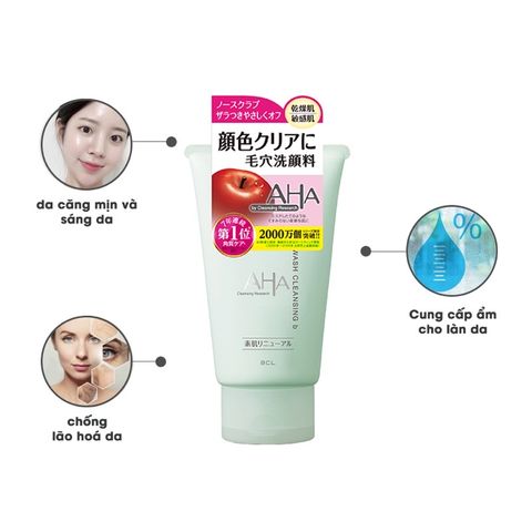 Sữa Rửa Mặt AHA Wash Cleansing Nhật Bản Chiết Xuất Trái Cây 120g