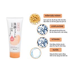 Sữa Rữa Mặt Đậu Nành Kumano Soy Milk The Facial Foam Dưỡng Ẩm, Căng Da, Mịn Màng, Da Nhạy Cảm Nhật Bản 200g