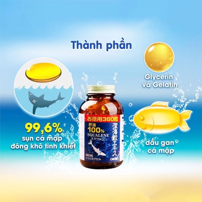 Viên Uống Sụn Vi Cá Mập Orihiro Squalene Nhật Bản 360 Viên