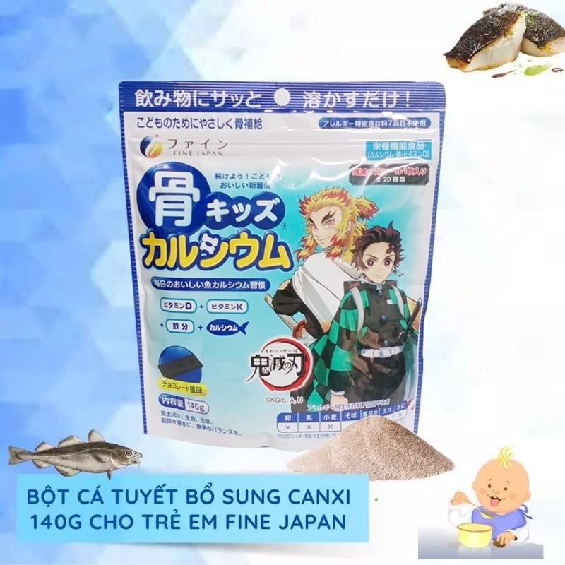 Bột Canxi Cá Tuyết Nhật FINE JAPAN Tăng chiều cao cho bé - Bột Bone's Calcium for kids 140g