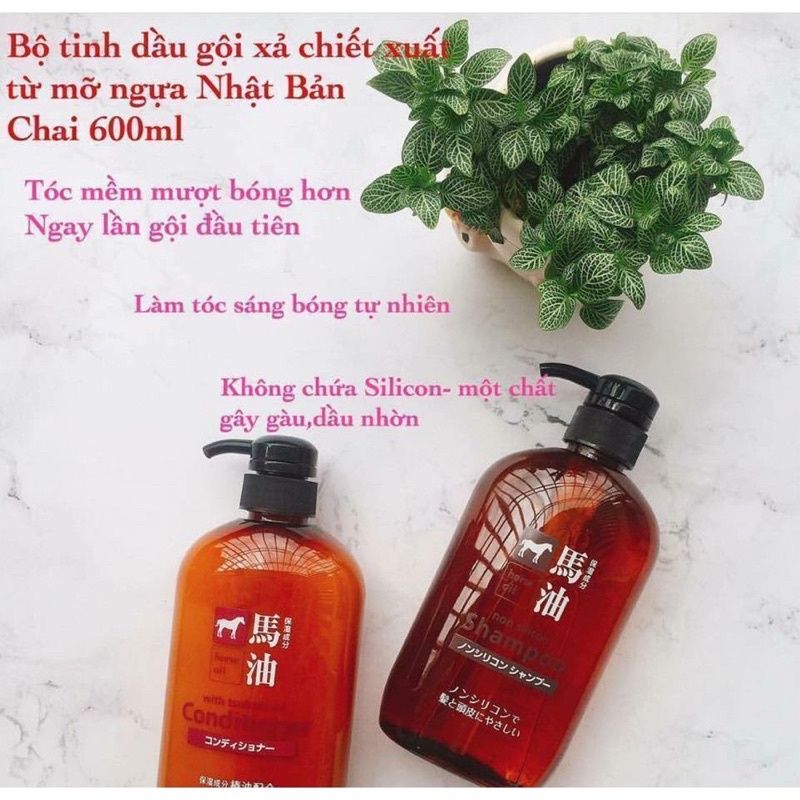 Bộ Dầu Gội Xã Tóc Mềm Mượt Mỡ Ngựa Horse Oil 600ml