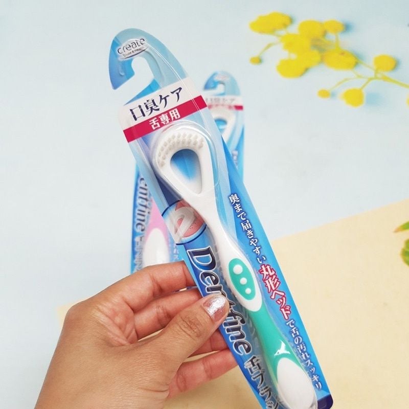 [Bàn chải Vệ Sinh Lưỡi] DENTFINE Nhật Bản Làm Sạch Các Mảng Bám Cho Hơi Thở Thơm Mát