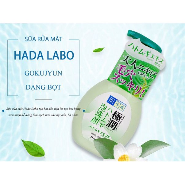 Sữa rửa mặt ngừa mụn tạo bọt Dưỡng Ẩm Cho Mọi Loại Da Hadalabo vòi 160ml