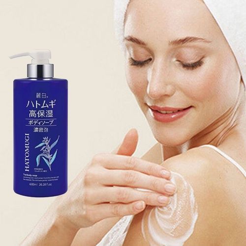 Sữa Tắm Trắng Da, Dưỡng Ẩm Sáng Da Hạt Ý Dĩ  Reihaku Hatomugi The Body Soap 600ml
