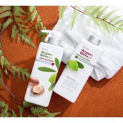Bộ Dầu Gội Xả BEAUA Chiết Xuất Hạt Argan Và Dầu Oliu Nhật Bản, Phục Hồi Tóc Hư Tổn, Suôn Mượt 550Ml