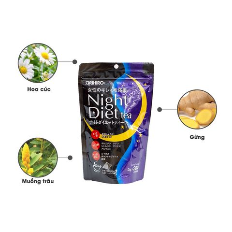 Trà Giảm Cân Trà Night Diet Tea Orihio – Đào Thải Mỡ Thừa Nhanh Chóng, An Toàn Không Tác Dụng Phụ - 24 Gói/Hộp
