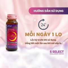 Nước uống Collagen  S Select Collagen Drink Làm Mờ Vết Nhăn, Làm Mềm Mịn Da, Tăng Đàn Hồi Da, Giúp Móng, Tóc Chắc Khỏe