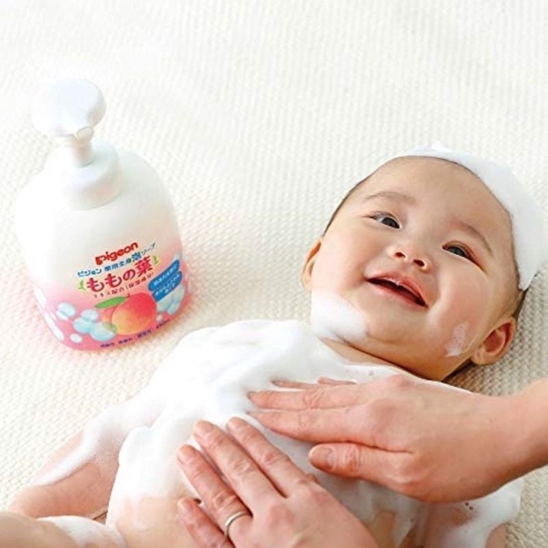 [Sữa Tắm Trẻ Em] Pigeon Nhật Bản Hương Đào Dưỡng Ẩm, Sạch Da, Ngừa Viêm Da, Ngừa Rôm Sảy, Phù Hợp Cả Trẻ Sơ Sinh 450ml