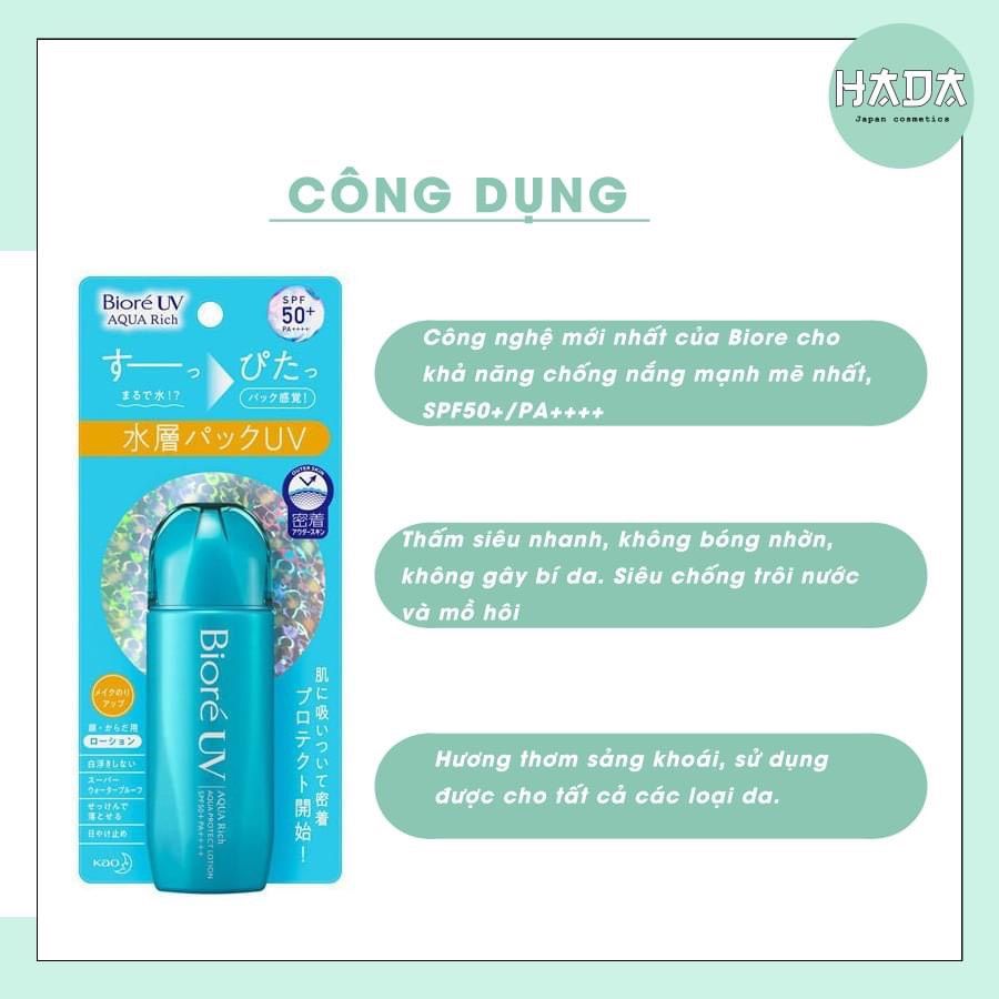 Kem Chống Nắng Biore UV Aqua Rich Protect Lotion SPF50* Nhật Bản 70ml