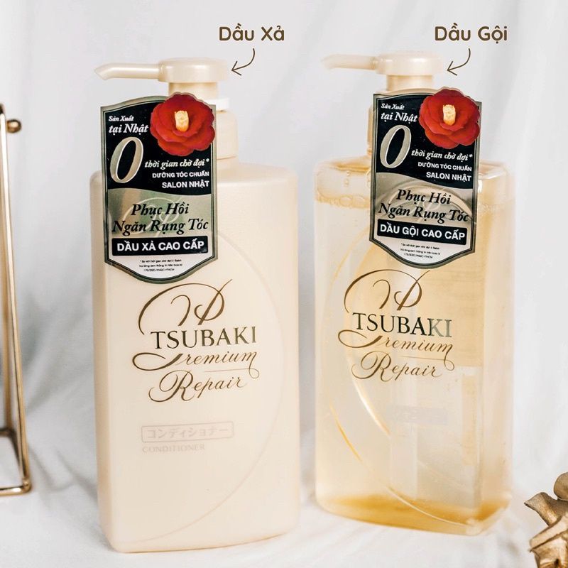 Bộ Gội Xả Premium Repair Tsubaki Shiseido Phục Hồi Ngăn Rụng Tóc  490ml/chai