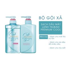 Bộ Dầu Gội Xả Tsubaki Xanh, Sạch và Mát Lạnh, Phục Hồi Chân Tóc Hư Tổn, Giảm Gàu Và Mượt Tóc