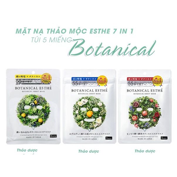 Mặt Nạ Thảo Mộc Botanical Esthe 5 Miếng Nhật Bản.