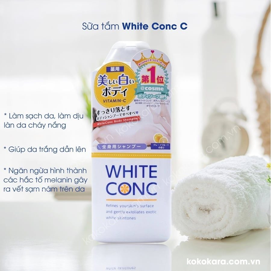 Sữa Tắm Trắng Da Trắng Da Toàn Thân An Toàn White Conc Body Từ Nhật Bản - Màu trắng 360ml