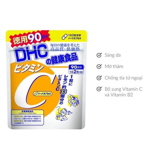 Viên Uống Vitamin C DHC Nhật Bản Giúp Tăng Cường Sức Đề Kháng, Đẹp Da, Ngừa Mụn, Sạm Da.