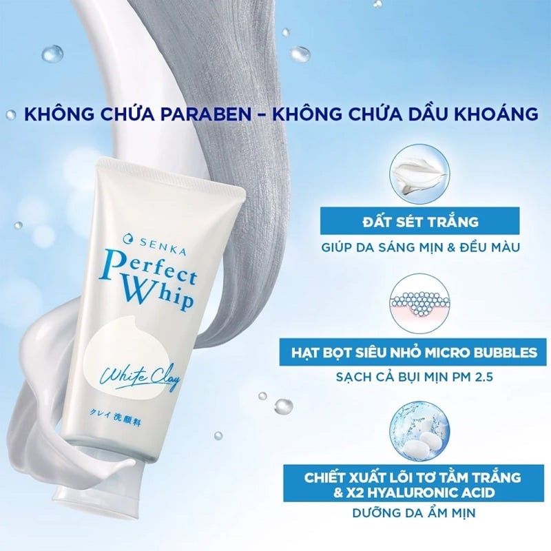 Sữa Rữa Mặt SENKA PERPECT WHIP Ngừa Mụn, Trắng Da, Chống Lão Hoá, Se Khít Lỗ Chân Lông 120Gr