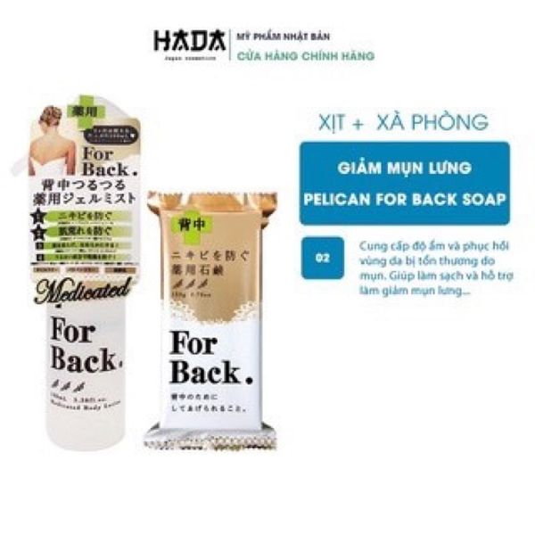Bộ Xà Phòng Sạch Mụ.n Lưng Forback PELICAN Nhật Bản