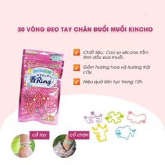 Vòng Đeo Chống Muỗi, Đuổi Muỗi, Tránh Muỗi Kincho Chiết Xuất Hoa, Trái Cây (Bịch 30 Vòng)