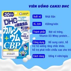 Viên Uống Bổ Sung Canxi DHC Calcium + CBP Nhật, Giúp Xương Chắc Khoẻ, Giảm Loãng Xương, Hỗ Trợ Tăng Chiều Cao.