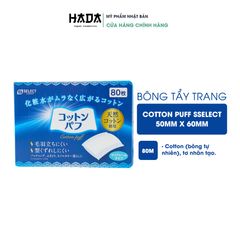 [Bông Tẩy Trang] S select Cotton Puff Nhật Bản 80 Miếng 50mm x 60mm