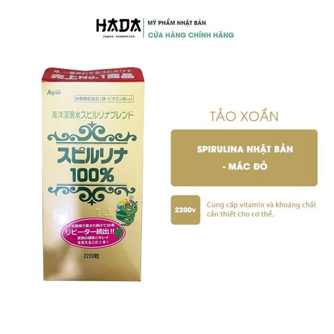 Tảo Xoắn Spirulina Nhật Bản Hộp 2200 Viên tem đỏ