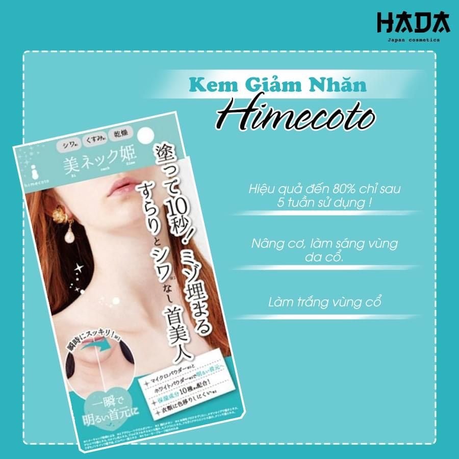 Kem Xóa Nhăn  Cổ Và Dưỡng Trắng Himecoto Nhật Bản 40g
