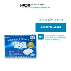 [BÔNG TẨY TRANG] S SELECT NHẬT BẢN 80 miếng (DẠNG SIDE-SEALED)