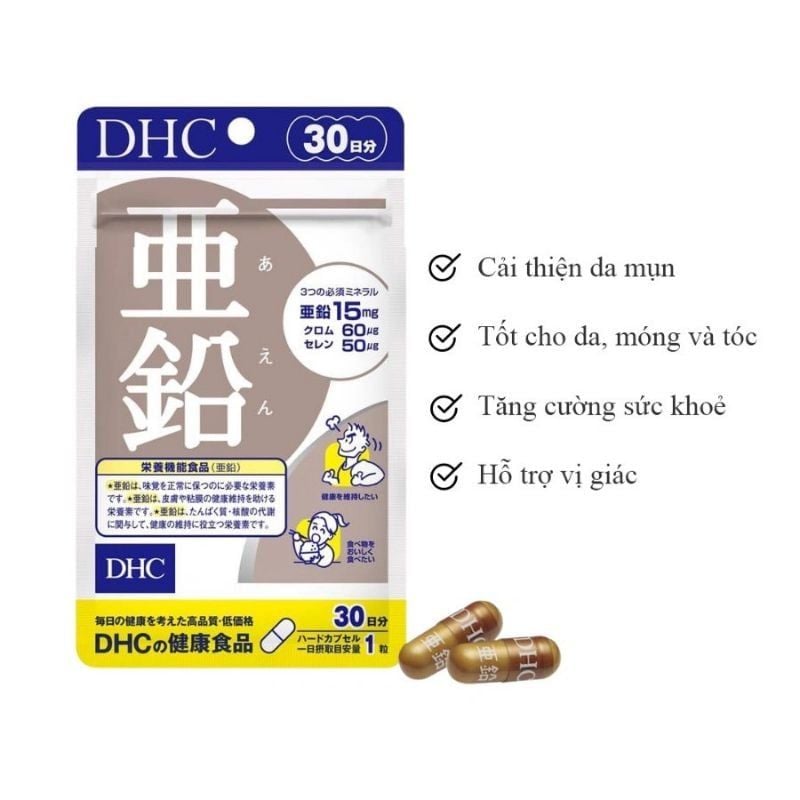 Thực Phẩm Bảo Vệ Sức Khỏe DHC Zinc Bổ Sung Kẽm