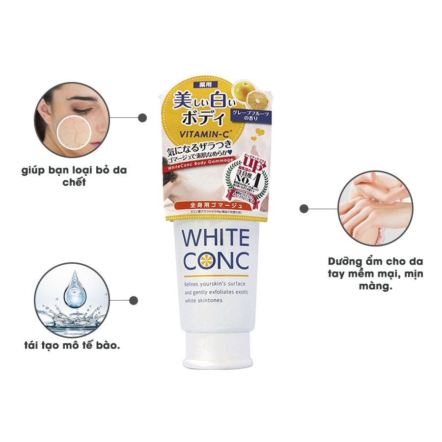 Tẩy Tế Bào Chết White Conc Làm Sáng Da Toàn Thân 180g