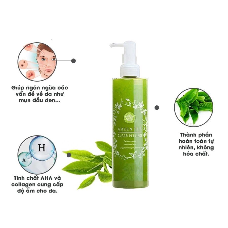 Gel Tẩy tế bào chết Trà xanh Santa Marche Green Tea Clear Peeling Nhật Bản 200ml