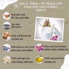 Kem Ủ Trắng, Tẩy Tế Bào Chết Toàn Thân Hữu Cơ MAPUTI Nhật Bản 150g
