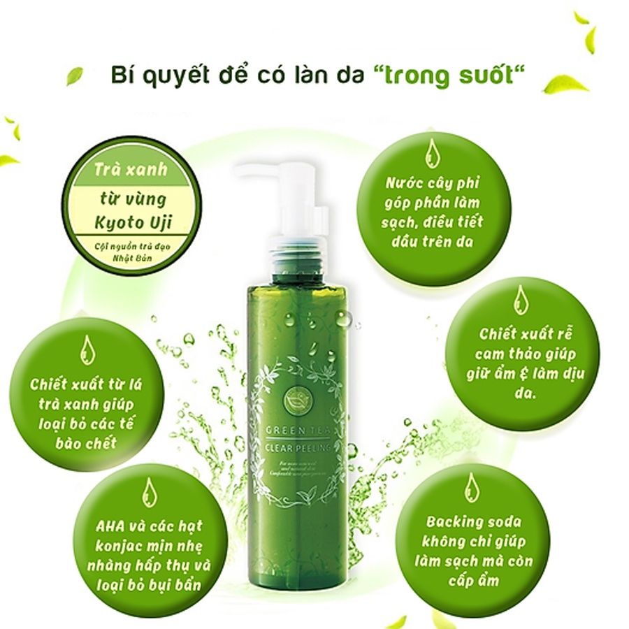 Gel Tẩy tế bào chết Trà xanh Santa Marche Green Tea Clear Peeling Nhật Bản 200ml