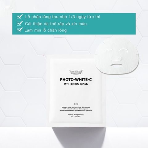 Mặt Nạ Dưỡng Trắng, Cấp Ẩm Cao Cấp Dr.Ci:Labo White C Whitening Nhật Bản Dành Cho Loại Da Khô, Da Mụn  (Hộp 5 Miếng)