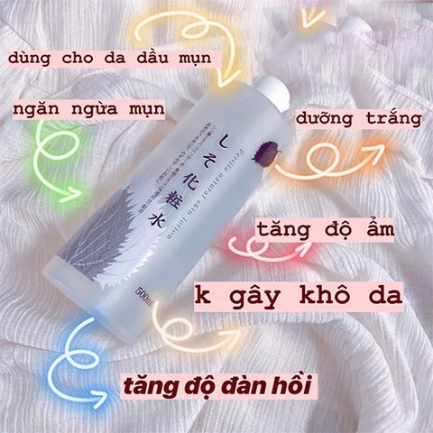 Nước Hoa Hồng Dokudami Perrila Chiết Xuất Tía Tô Cấp Ẩm Sáng Da Sạch Mụn Nhật Bản 500ml