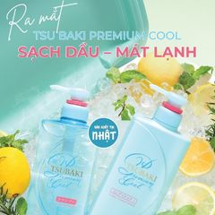 Bộ đôi gội xả Sạch Dầu, Sạch Gàu, Mát Lạnh Tsubaki Premium Cool Nhật Bản (490ml/chai)