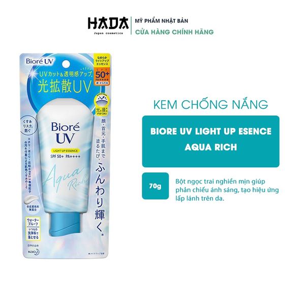 Kem chống nắng toàn thân và Mặt Biore UV Aqua Rich Watery Essence/ProTect Lotion/ Gel SPF 50+/ PA++++ 50g/70ml