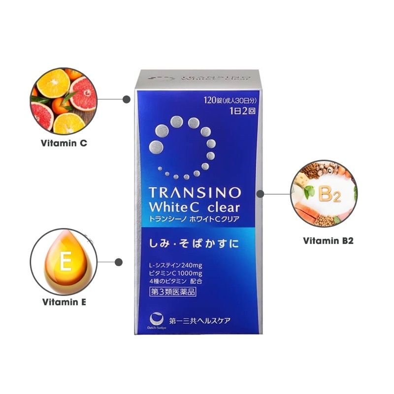 Viên Uống Mờ Nám, Sáng Da Transino White C Clear 120 viên