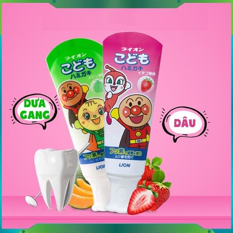 Kem Đánh Răng LION Nhật Bản Nuốt Được Cho Bé, Dành Cho 12 Tháng Tuổi Trở Lên 40G
