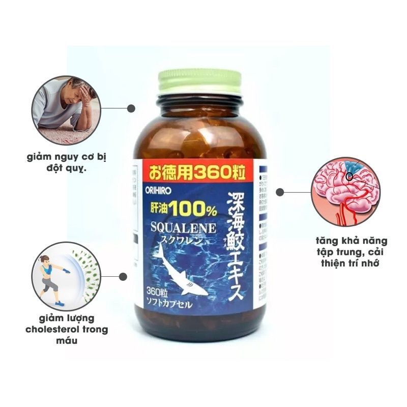 Viên Uống Sụn Vi Cá Mập Orihiro Squalene Nhật Bản 360 Viên