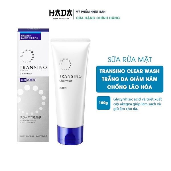 Sữa Rữa Mặt Transino Dưỡng Trắng, Giảm Thâm Nám, Tàn Nhang Nhật Bản 100g
