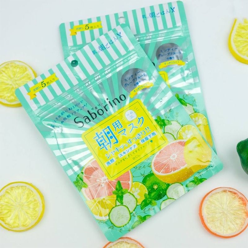 Mặt Nạ Dưỡng Ẩm Chuyên Sâu Saborino Hương Trái Cây Nhật Bản (Gói 5 Miếng)