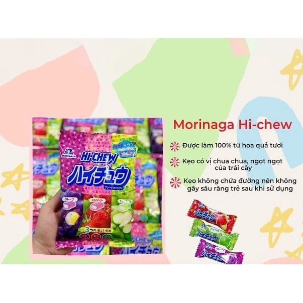 Kẹo Trái Cây Mềm Cho Bé Morinaga, Kẹo Dẻo Trái Cây Đủ Vị Nhật Bản