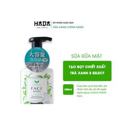 Sữa Rửa Mặt Tạo Bọt Chiết Xuất Trà Xanh S Select Nhật Bản 300 ML