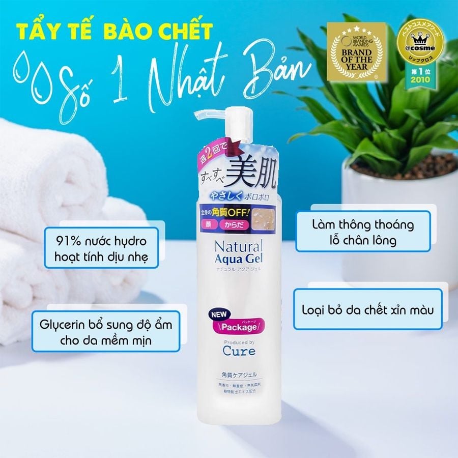Gel Tẩy Tế Bào Chết Cure Natural Aqua nội địa Nhật Bản 250g