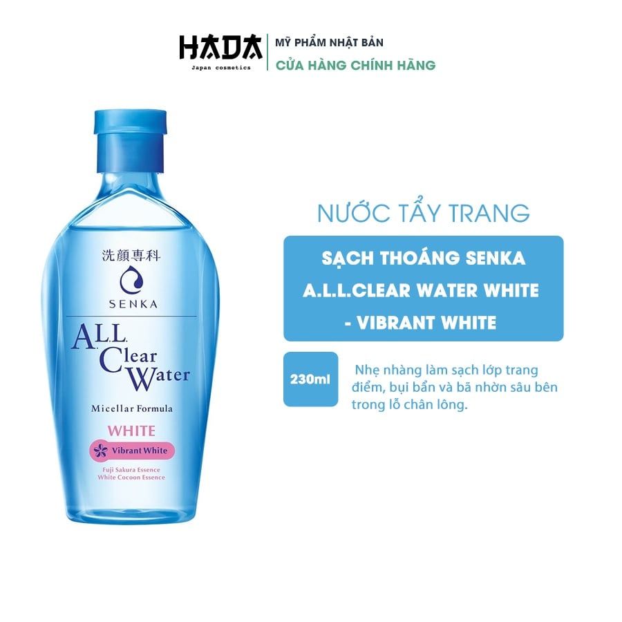 Nước Tẩy Trang Senka All Clear Water Nhật Bản Làm Sạch Lớp Trang Điểm, Bụi Bẩn, Bã Nhờn 230ML